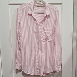 beachlunchlounge Pink Striped Button Down Shirt